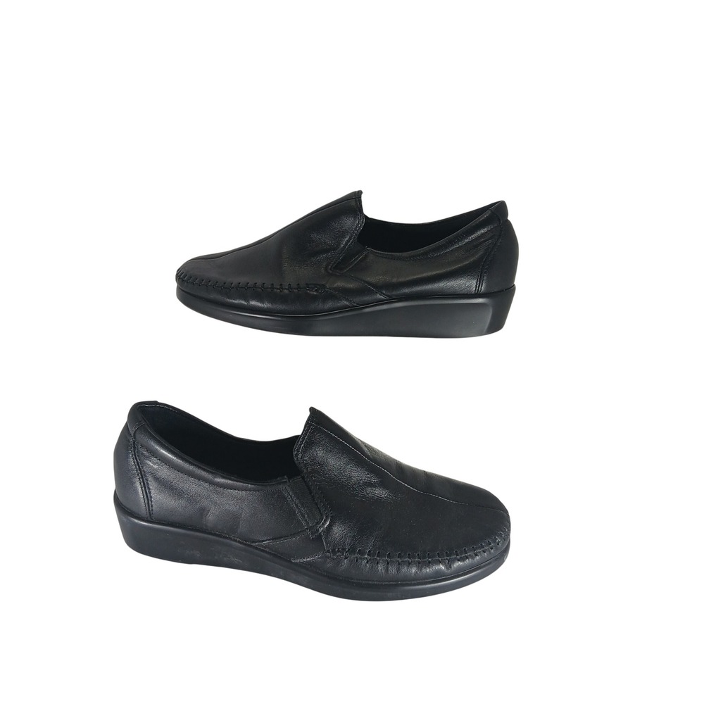 SAS Tripad Comfort Loafers 7.5W Black Leather Slip On Work Shoes USA Made